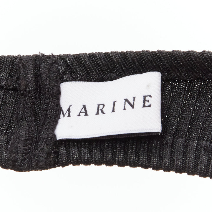 MARINE SERRE Black Moon logo jewel brooch ribbed headband