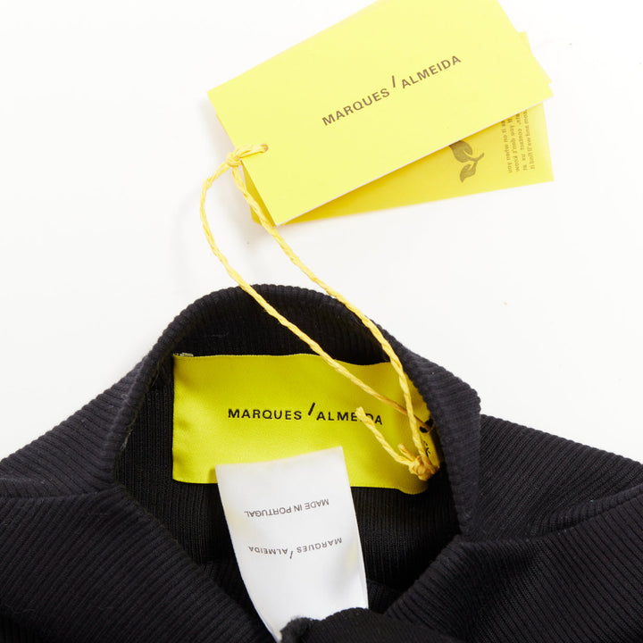 MARQUES ALMEIDA black organic cotton puff bishop sleeve sweater XS
