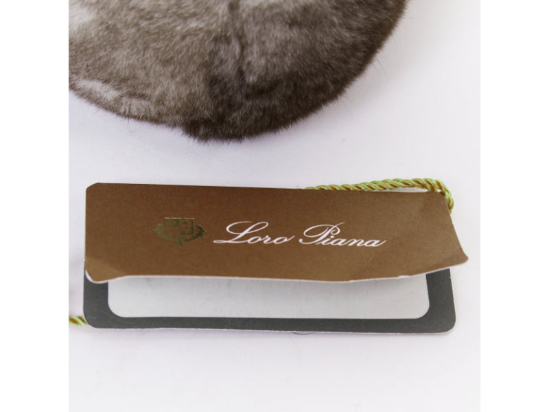 LORO PIANA 100% mink fur brown Rabbit bag charm keyring