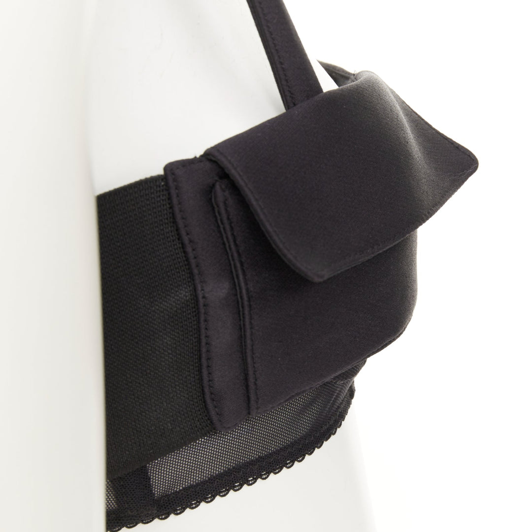 MIU MIU 2023 Runway Radzimir utility buckle pocket bralette top black IT38 XS