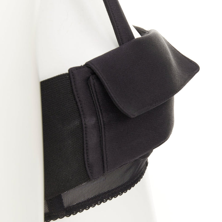 MIU MIU 2023 Runway Radzimir utility buckle pocket bralette top black IT38 XS