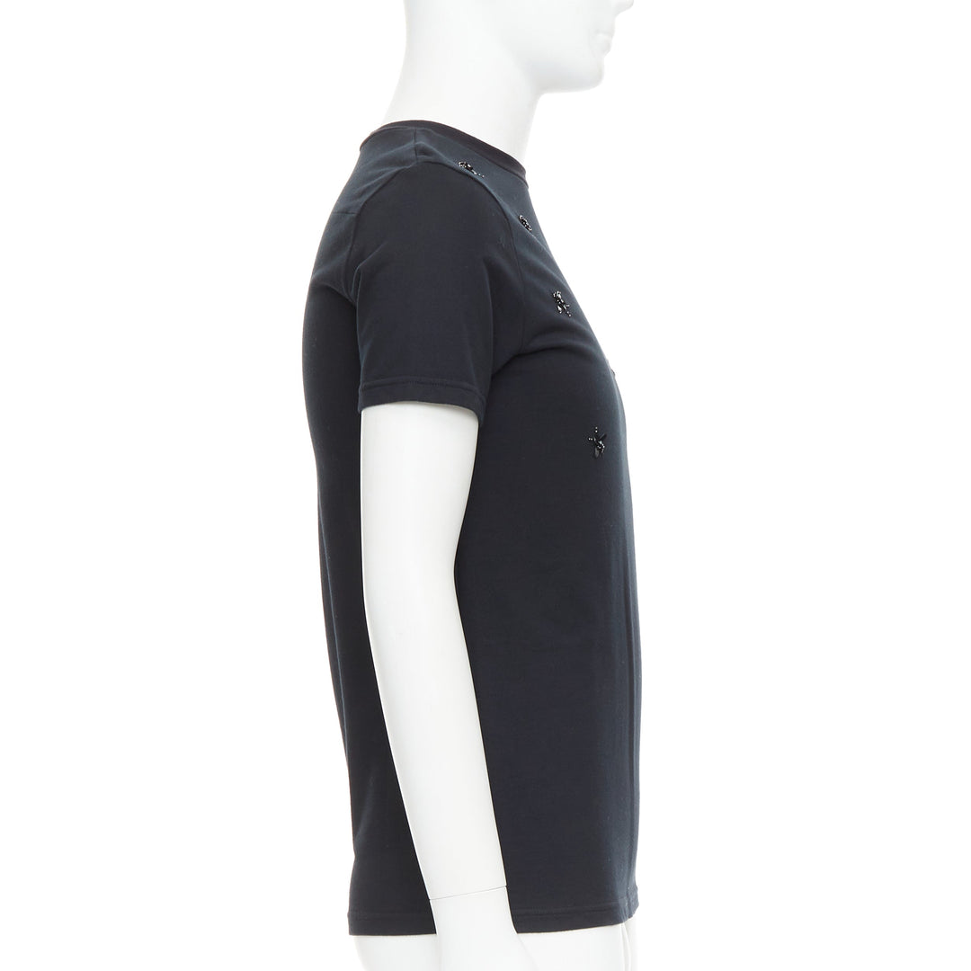 DIOR HOMME black bee sequin embellished crewneck tshirt XS