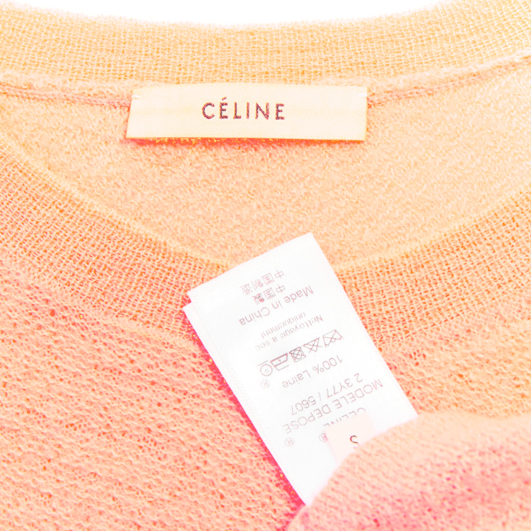 OLD CELINE Phoebe Philo neon coral pink wool knitted sweater S