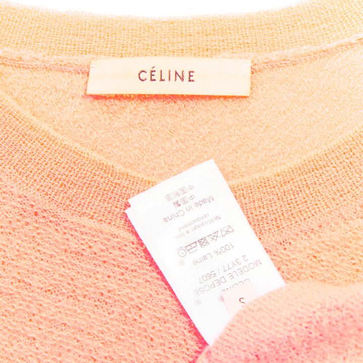 OLD CELINE Phoebe Philo neon coral pink wool knitted sweater S