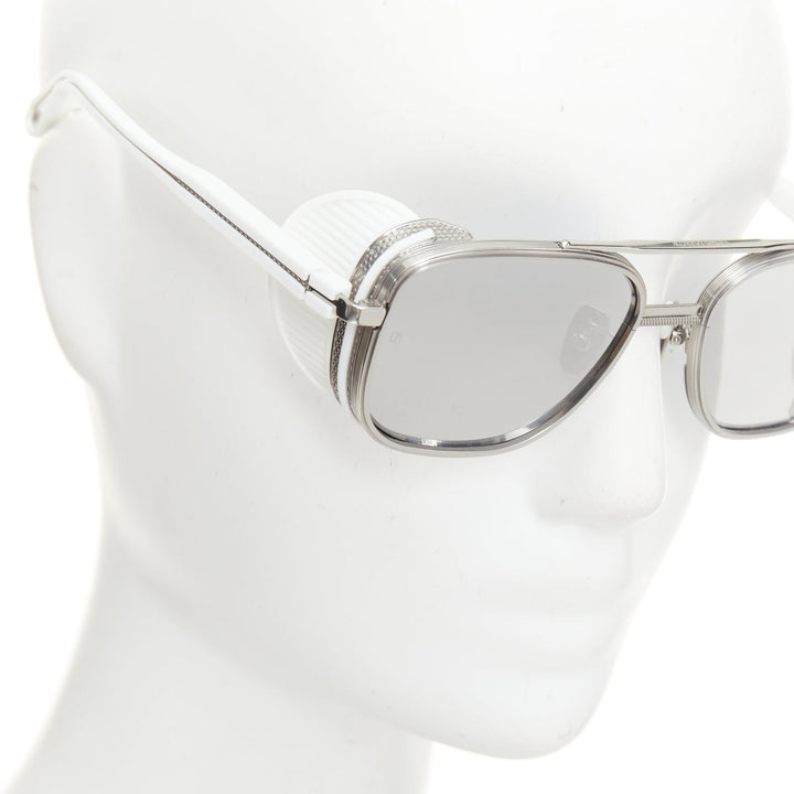 LINDA FARROW 2026 Baret Explorer LFL1631 white gold titanium shield sunglasses