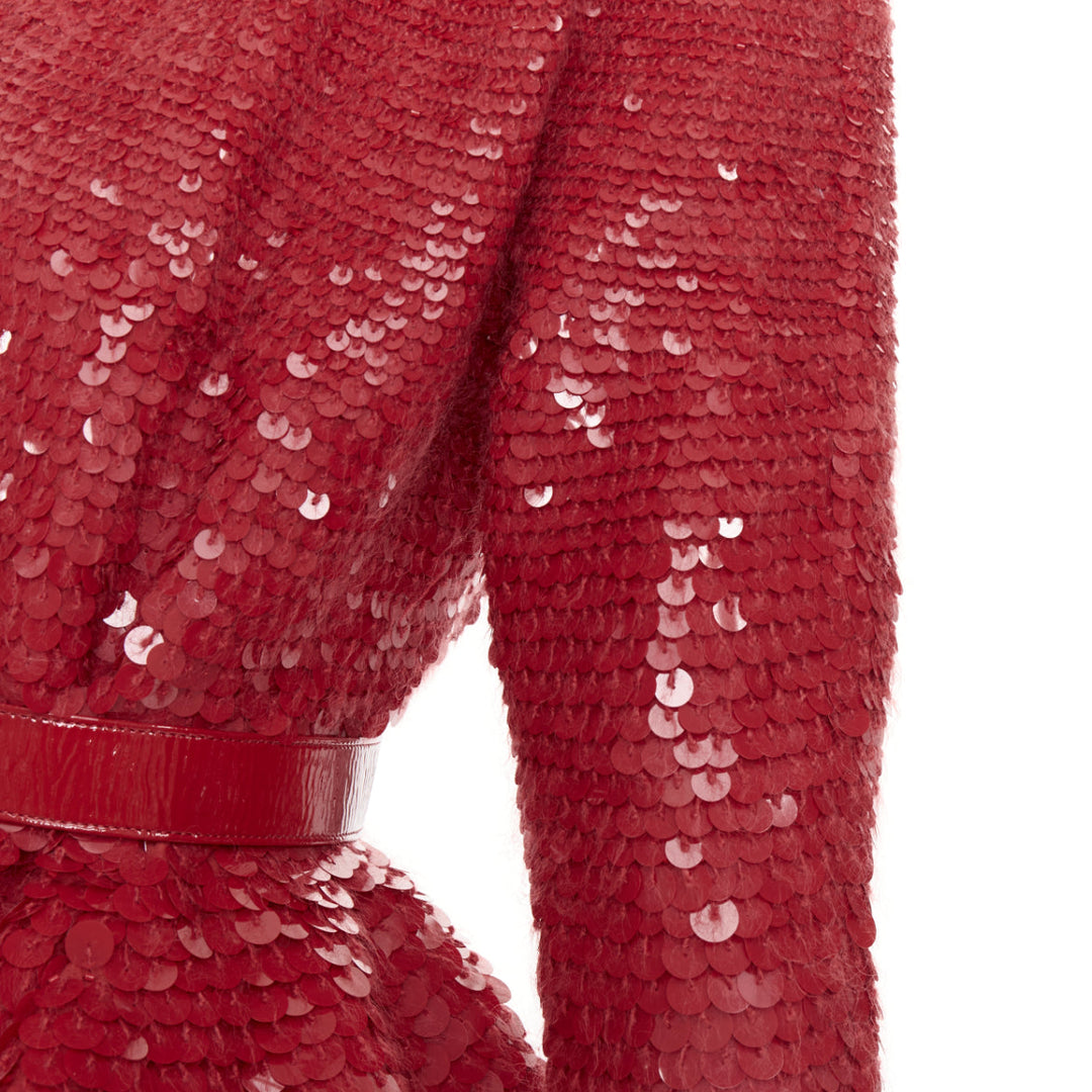 ALEXANDRE VAUTHIER COUTURE SS2022 Runway red gradient bead sequin peplum jacket
