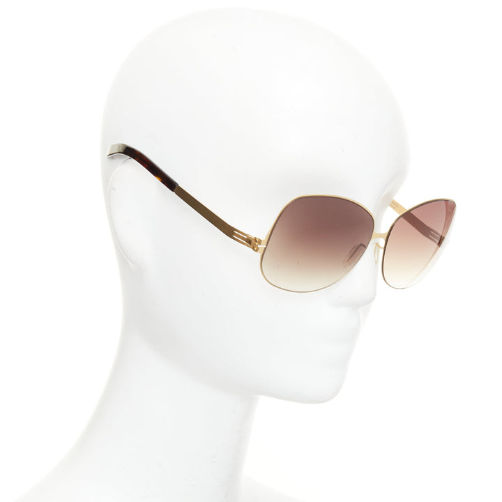 IC BERLIN Tres Chic Lundi matte gold brown gradient butterfly sunglasses