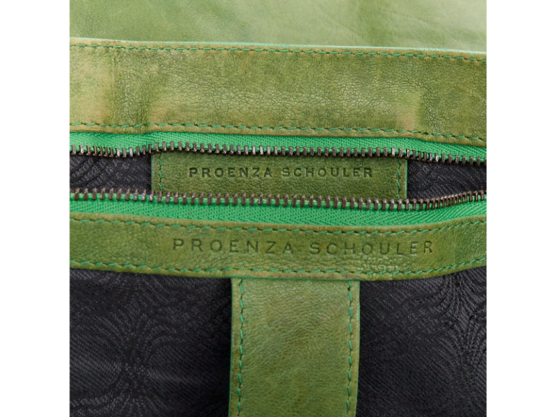 PROENZA SCHOULER PS1 moss green leather gold hardware satchel crossbody bag