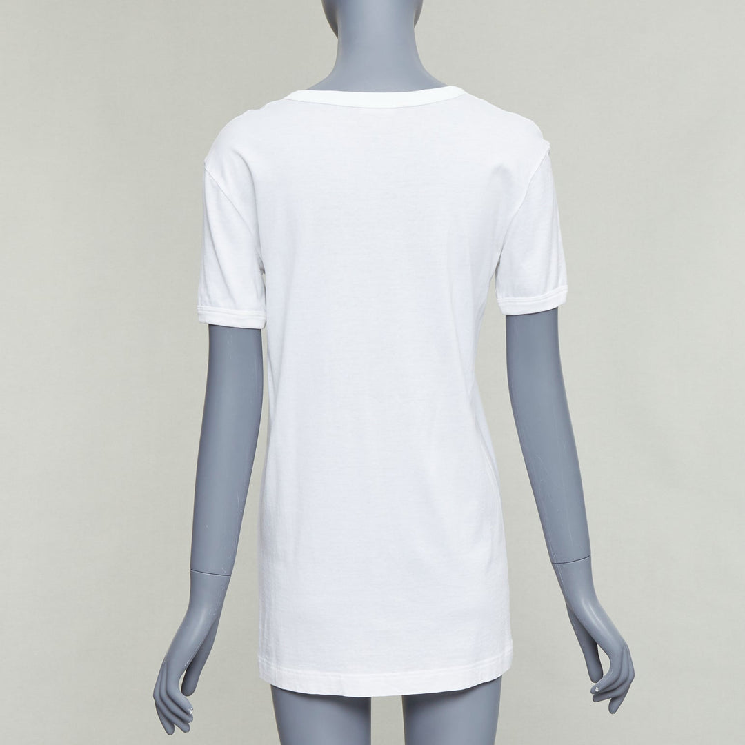 DOLCE GABBANA white cotton Beautiful D&G Life print tshirt IT36 XS