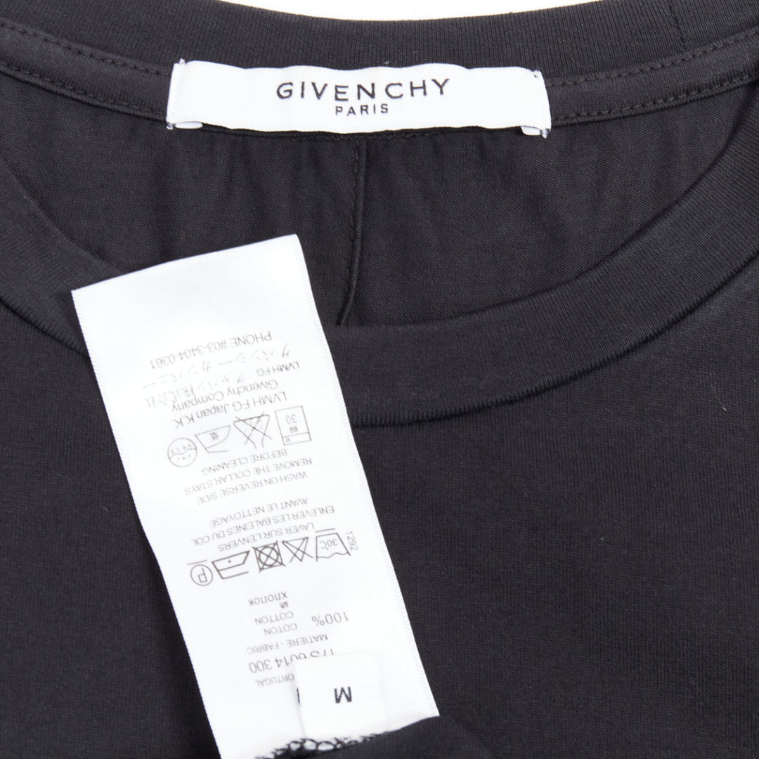 GIVENCHY black cotton star textured print fitted short sleeve tshirt S