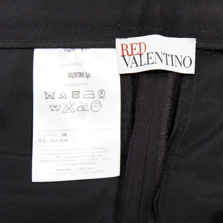 RED VALENTINO black cotton blend high waisted culottes bermuda shorts IT38 XS