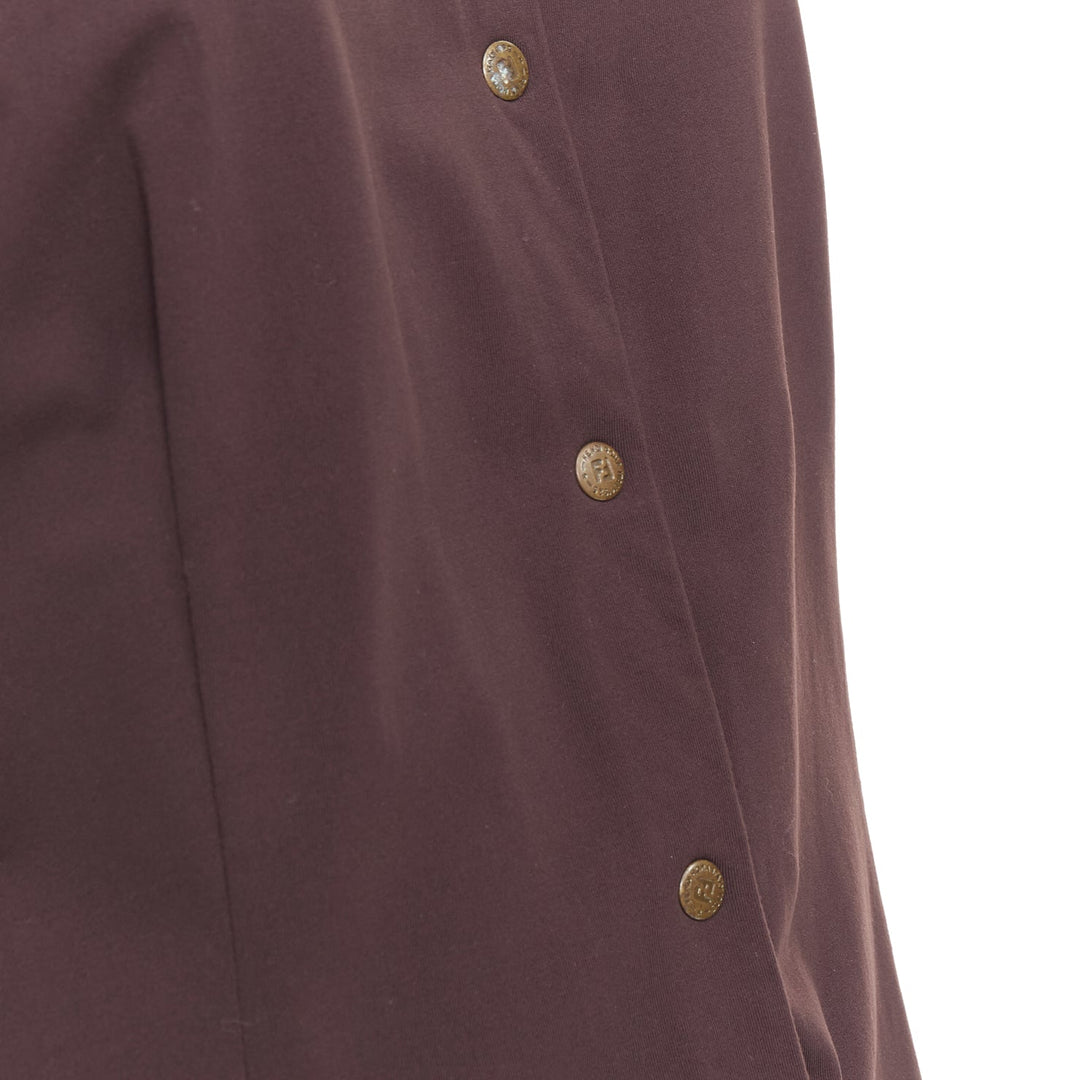 FENDI Jeans Vintage brown FF logo buttons fitted long sleeves shirt
