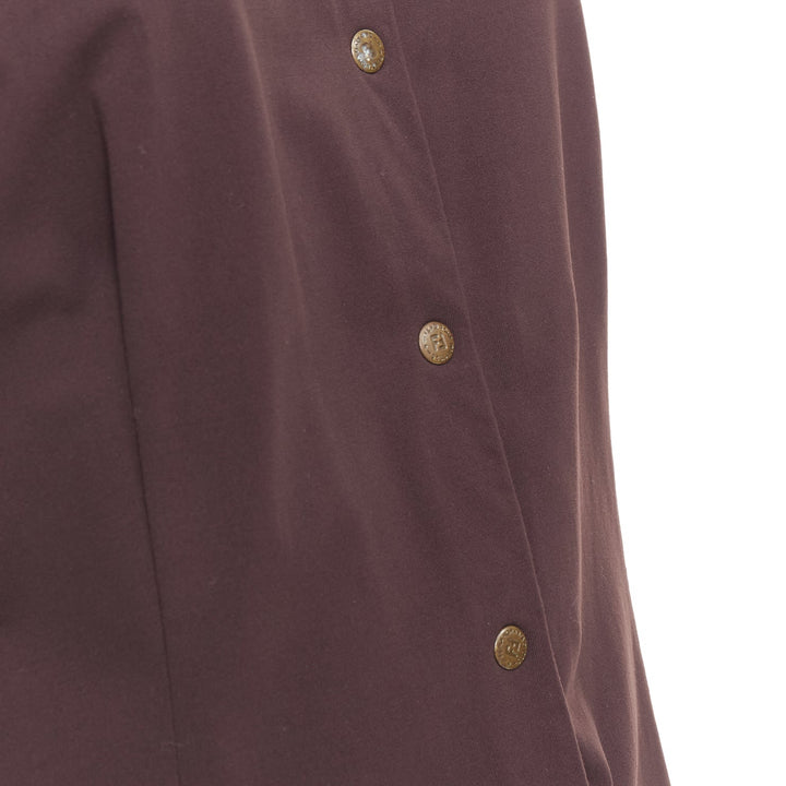 FENDI Jeans Vintage brown FF logo buttons fitted long sleeves shirt