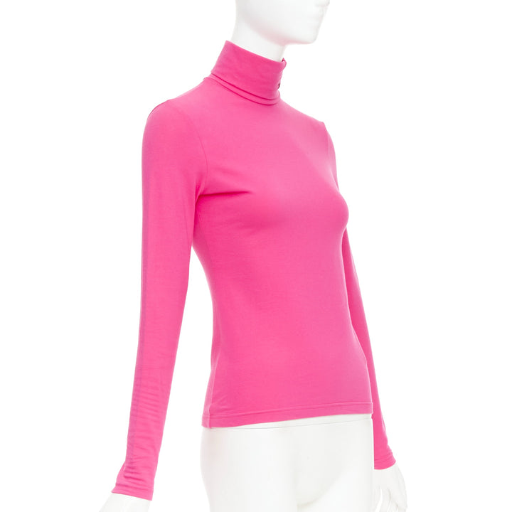 CALVIN KLEIN 205W39NYC Superfine pink embroidered logo long sleeve turtleneck L