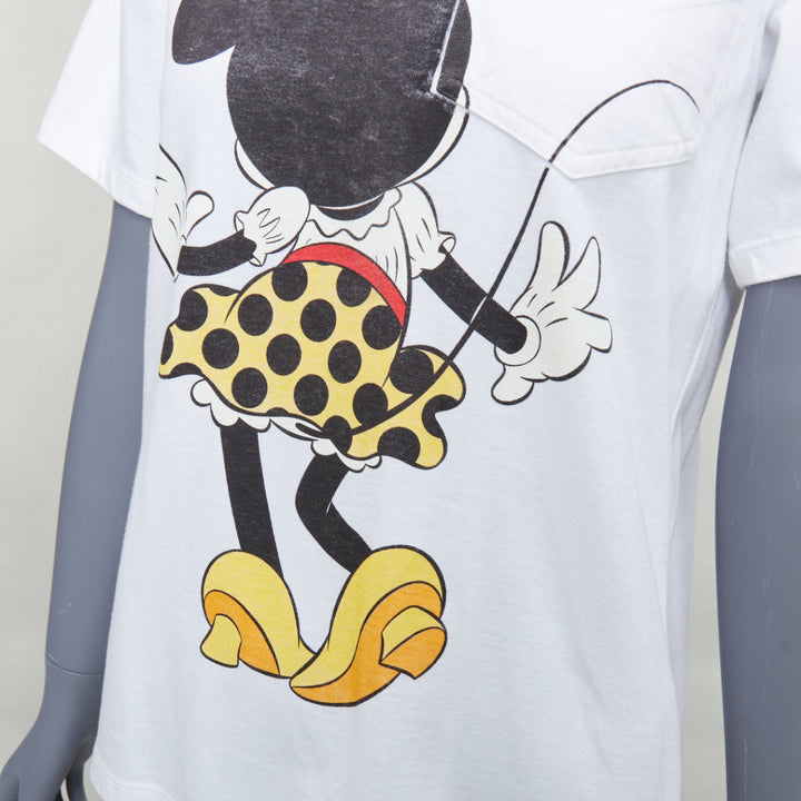 VICTORIA BECKHAM Minnie Mouse print white cotton tshirt UK2 XXS