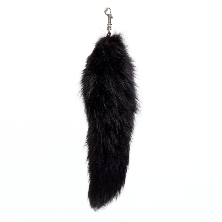 Female mannequin wearing Celine by Phoebe Philo Black Fur Women Bag Charm in Size  | Available at JHROP