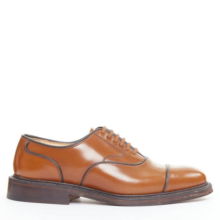 CHURCH'S Lancaster sandalwood tan brown polished binder welted oxford UK5 E