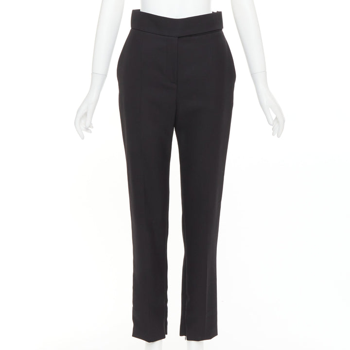 ALEXANDRE VAUTHIER black wool blend high waisted slim leg cropped pants