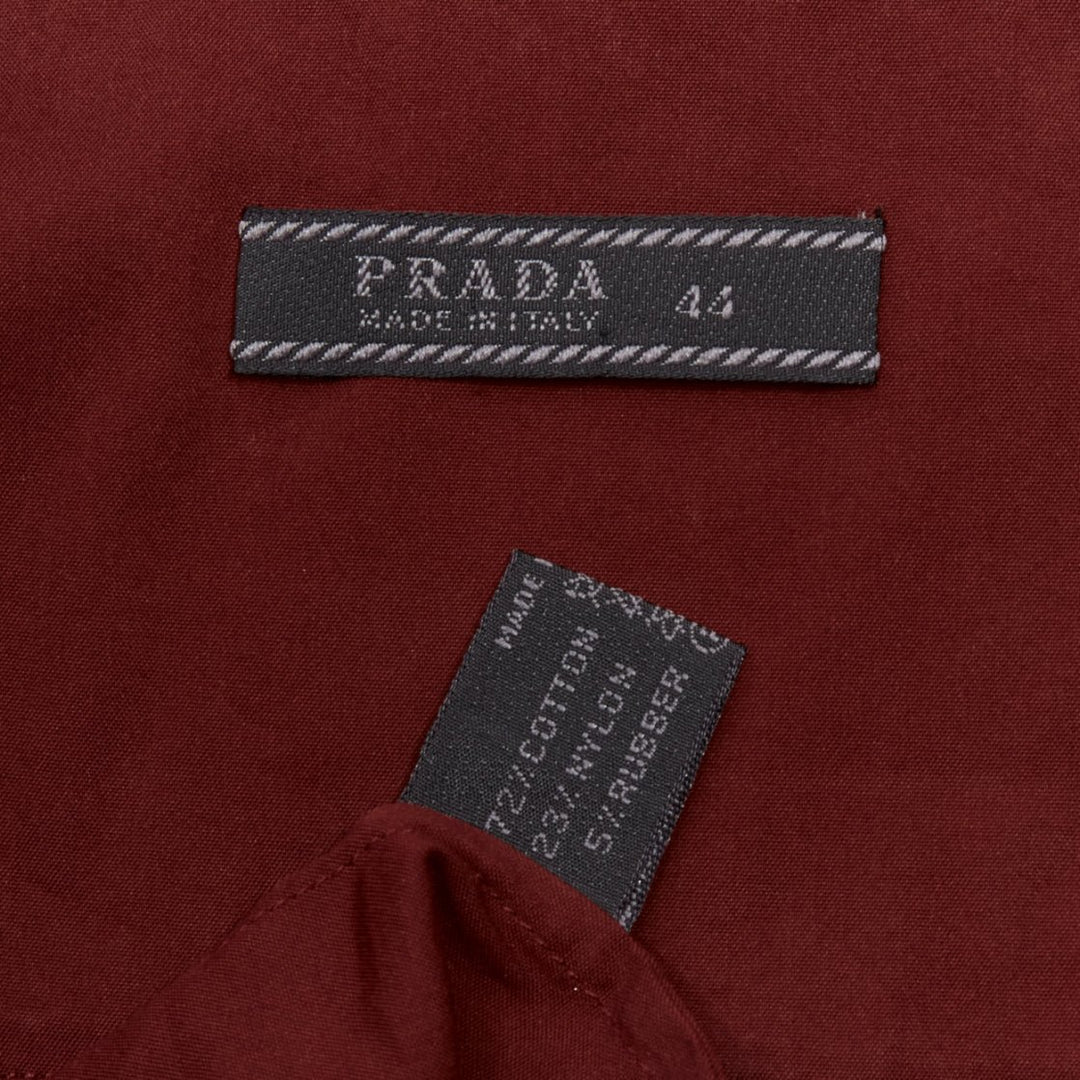 PRADA 1997 Vintage red double flap pocket button front dress shirt IT44 L