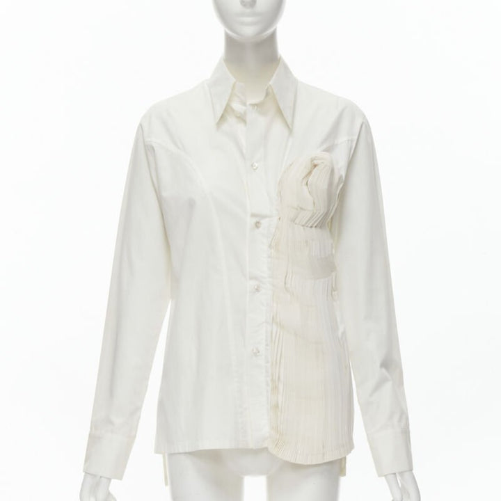 YOHJI YAMAMOTO 2015 Runway white Madam Gres inspired knife pleat shirt JP3 L