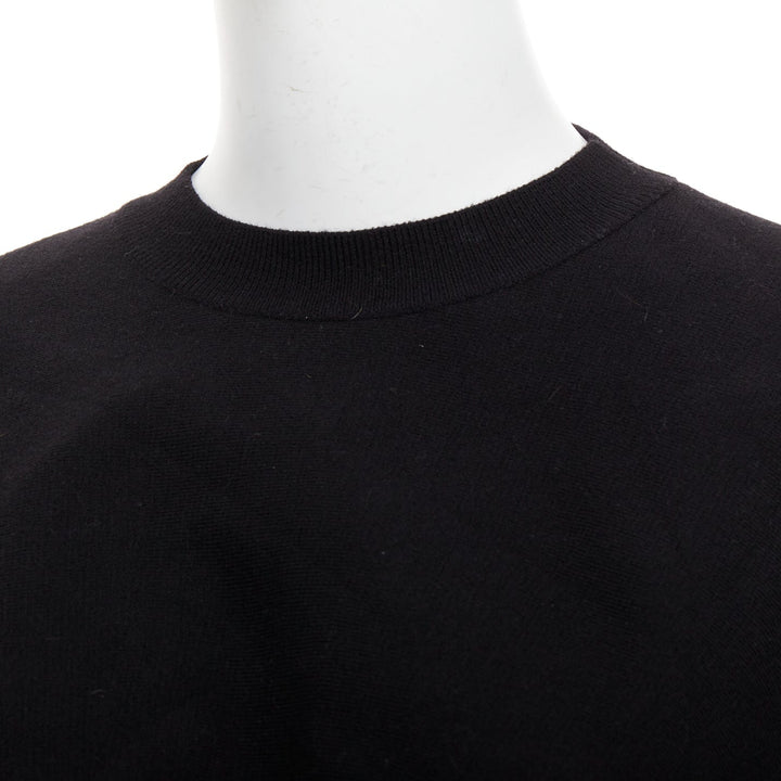 BOTTEGA VENETA Daniel Lee black wool sculptural rounded sleeves crop sweater XS