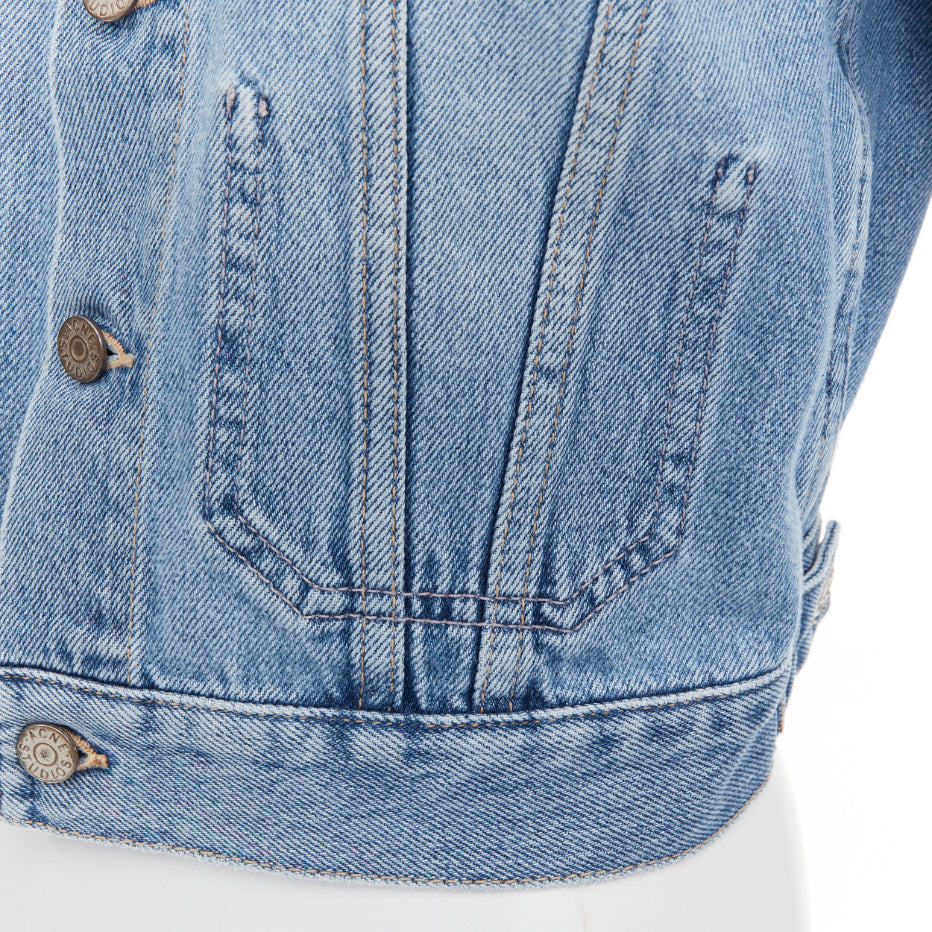 ACNE STUDIOS 2022 Tag LT Vintage blue denim washed Trompe Loeil jacket FR36 S