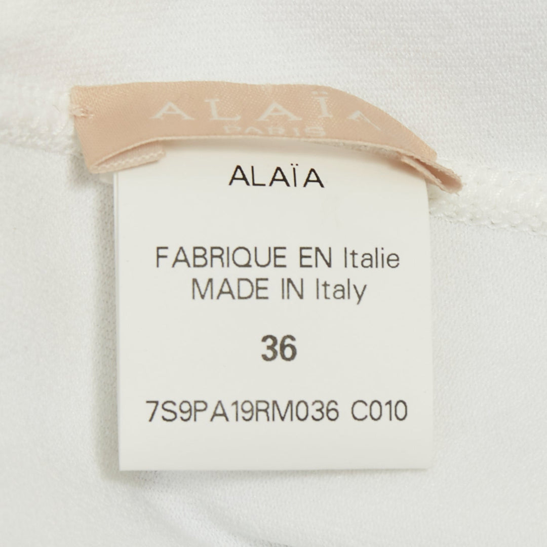 ALAIA cream viscose blend high waist ribbed knitted boyish jogger shorts FR36 S