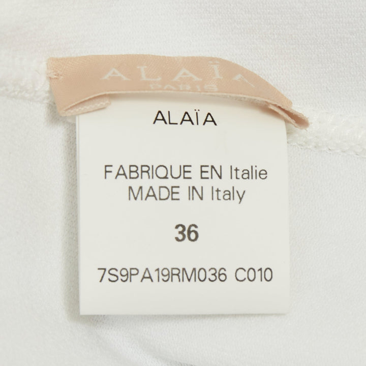 ALAIA cream viscose blend high waist ribbed knitted boyish jogger shorts FR36 S