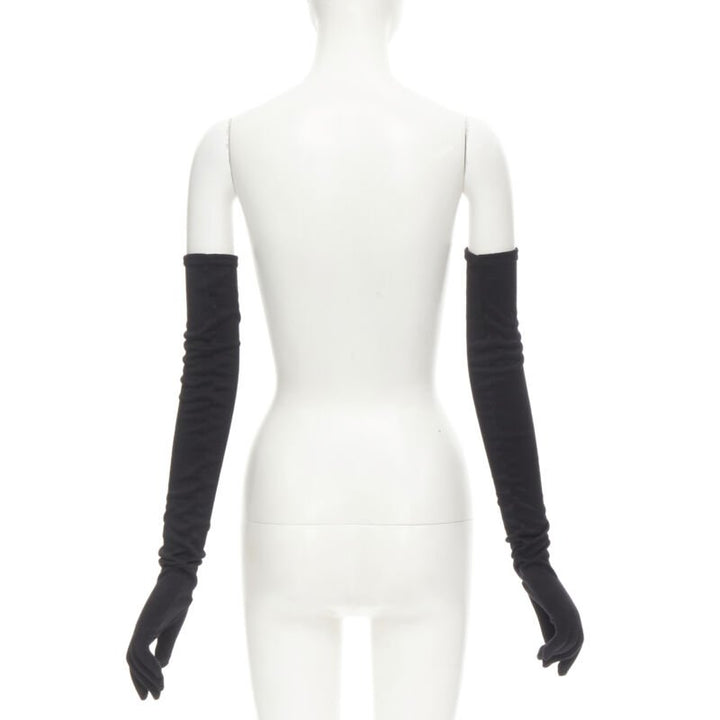 COMME DES GARCONS 1980's Vintage black velvet lined cotton opera glove