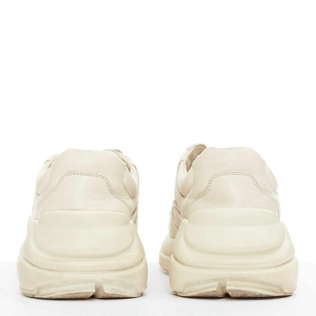 GUCCI Alessandro Michele Rhyton cream leather lace up chunky dad sneakers EU37