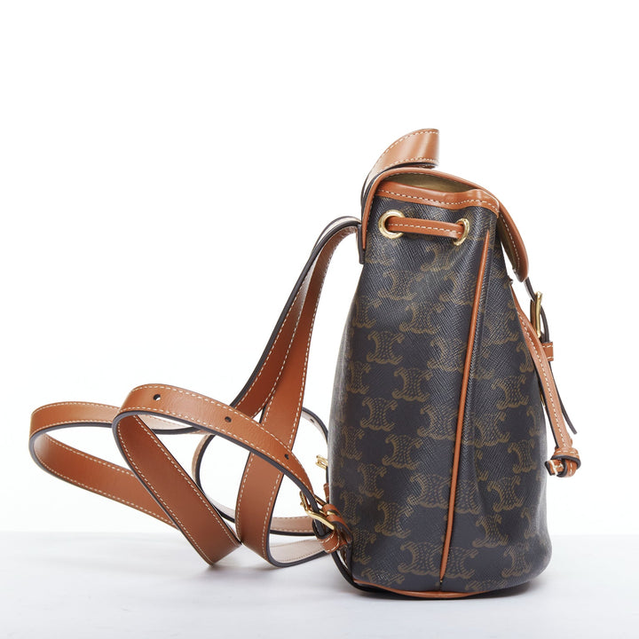 CELINE Folco brown triomphe monogram canvas mini backpack