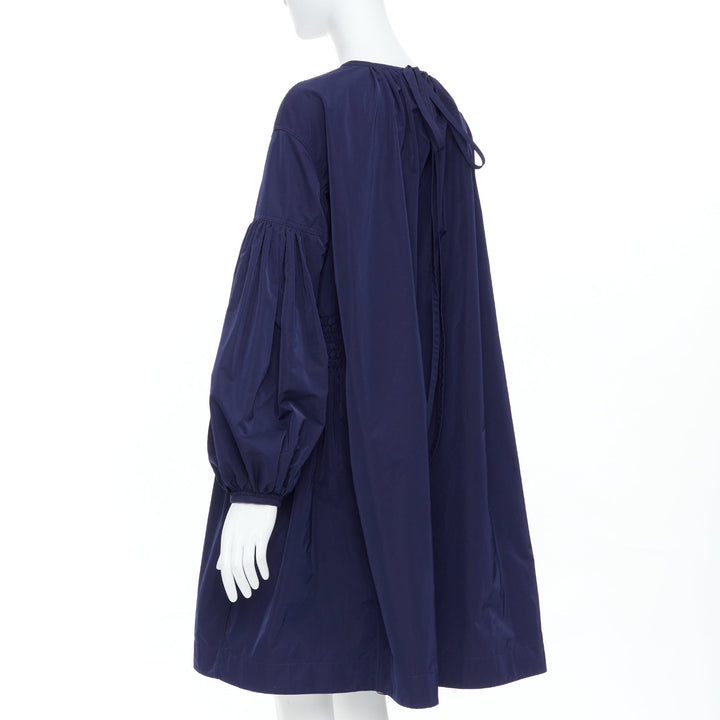CALVIN KLEIN 205W39NYC Raf Simons navy polyester bishop sleeve  dress IT38 XS