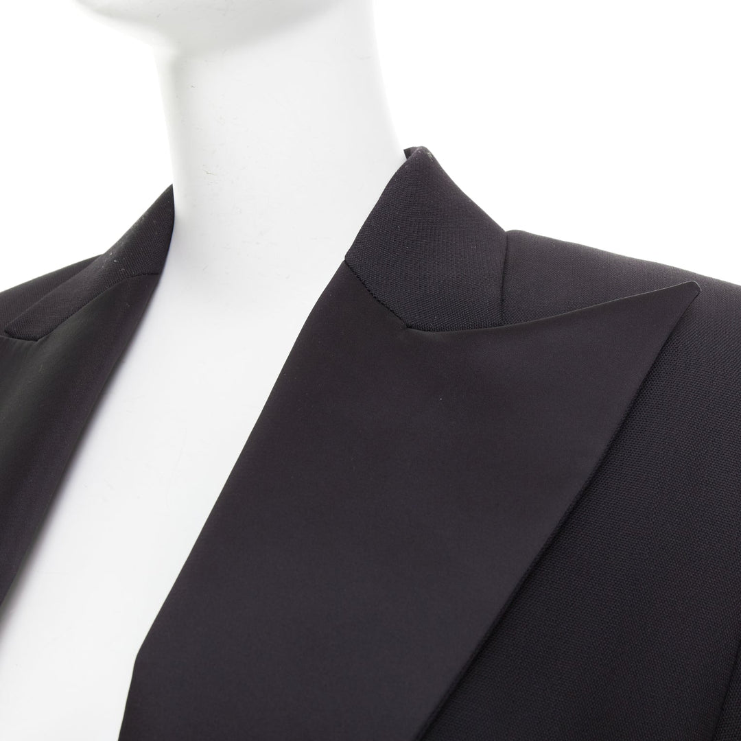 ALEXANDRE VAUTHIER SS2024 black Grain De Poudre wasp waist peak tuxedo jacket