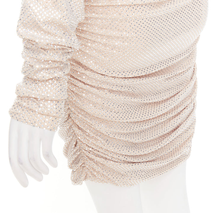 ALEXANDRE VAUTHIER Bridal ivory diamond strass crystal batring cowl back dress