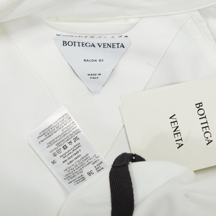 BOTTEGA VENETA Daniel Lee white cotton bubble back trench coat IT36 XXS
