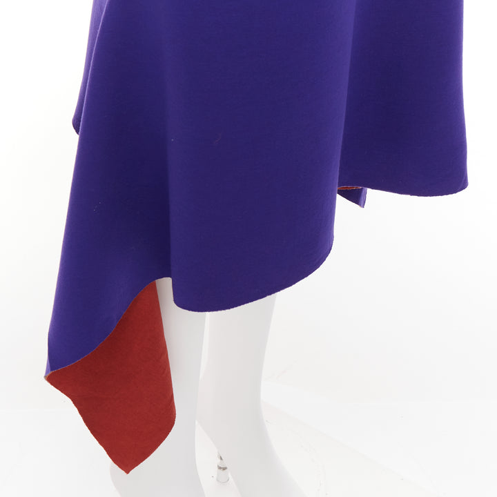 MARNI purple burgundy asymmetric hi low hem low waist knee skirt IT40 S