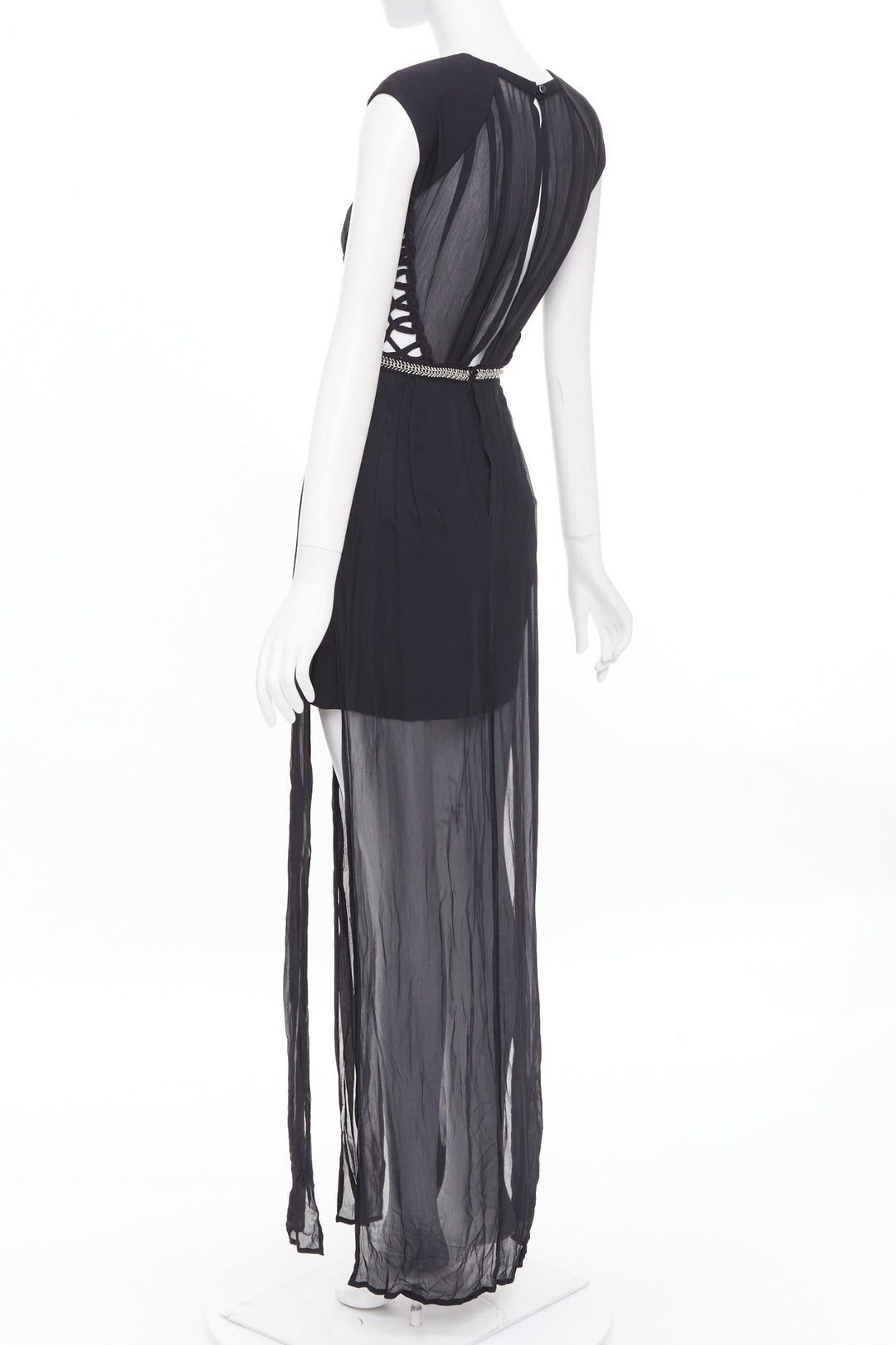 SASS & BIDE Lace Twist black cut out viscose blend apparel dress US6 M