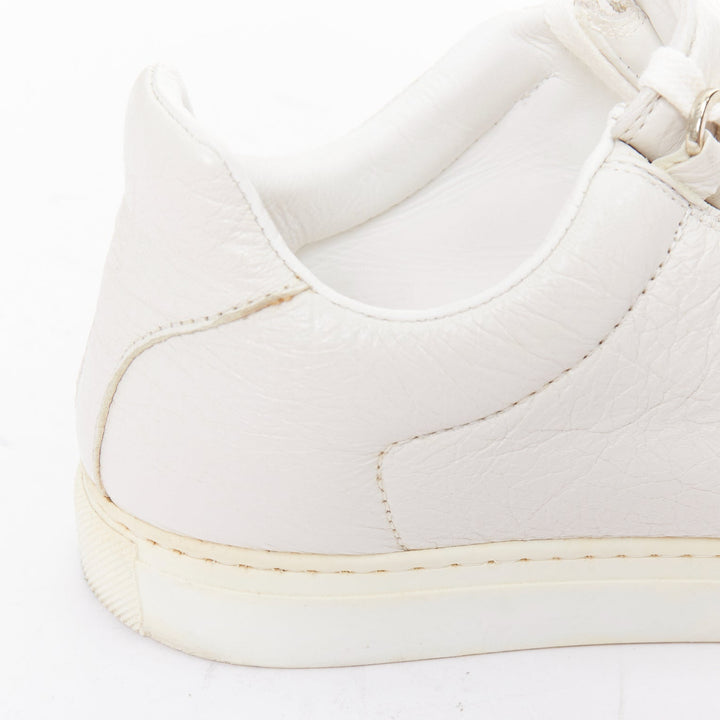 BALENCIAGA Arena off white grained leather lace up sneakers EU35