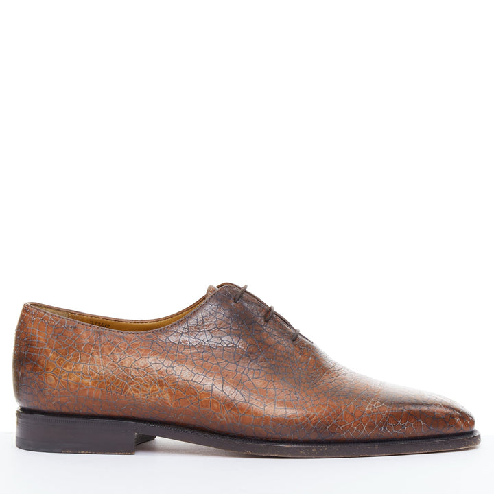 Male mannequin wearing Berluti Brown Leather Men Loafer in Size UK7 | Available at JHROP