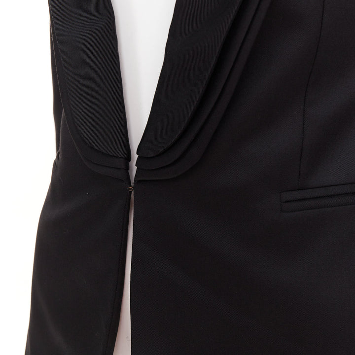 STELLA MCCARTNEY 2014 black wool layered shawl collar tuxedo blazer IT36A XXS