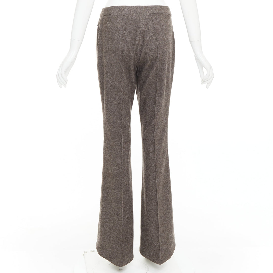 JOHN GALLIANO Vintage grey taupe wool cashmere blend flare suit pants FR40 L