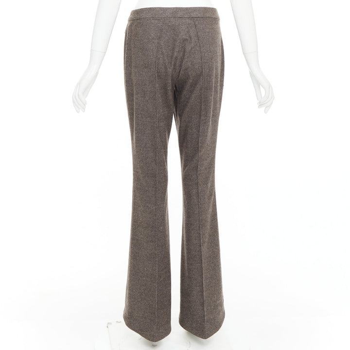 JOHN GALLIANO Vintage grey taupe wool cashmere blend flare suit pants FR40 L