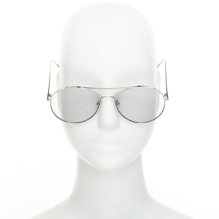 GENTLE MONSTER Ranny Ring 02 silver stainless steel titanium aviator sunglasses