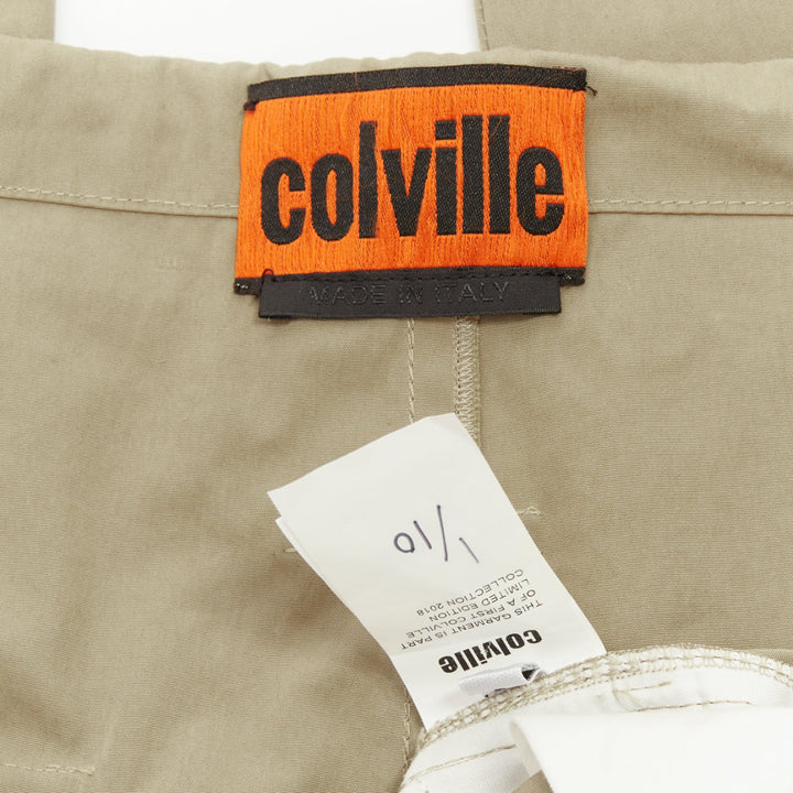 COLVILLE 2018 limited edition beige cotton drop crotch drawstring pants S