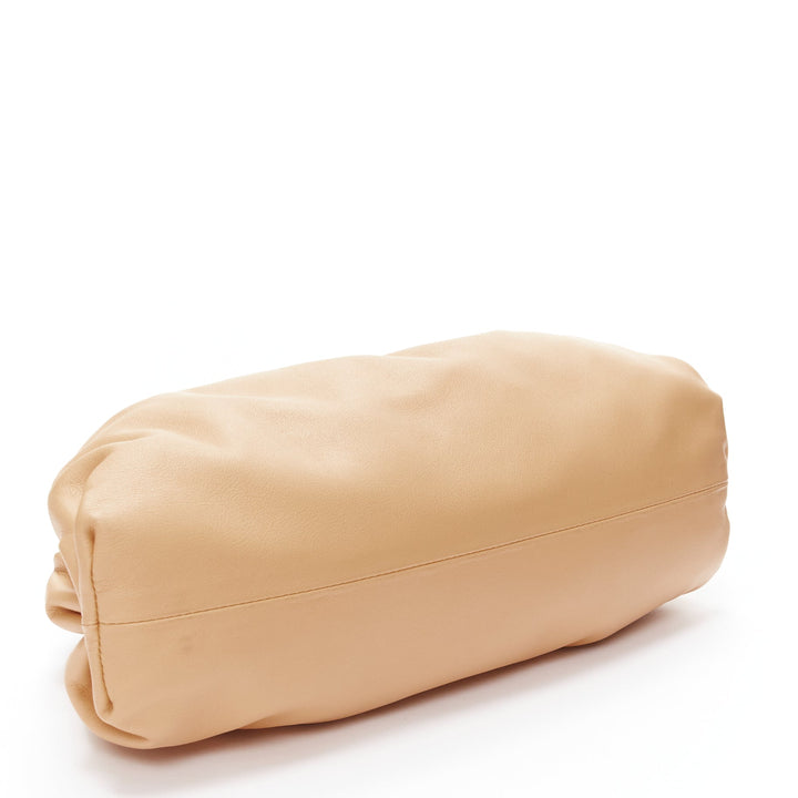 BOTTEGA VENETA The Pouch Small tan brown leather dumpling clutch bag