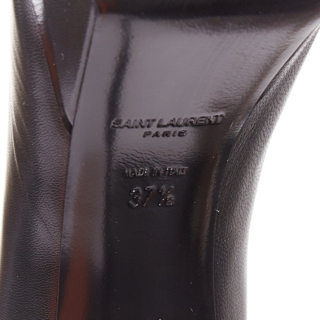 SAINT LAURENT Janis 80 black leather corset lace heel platform pumps EU37.5