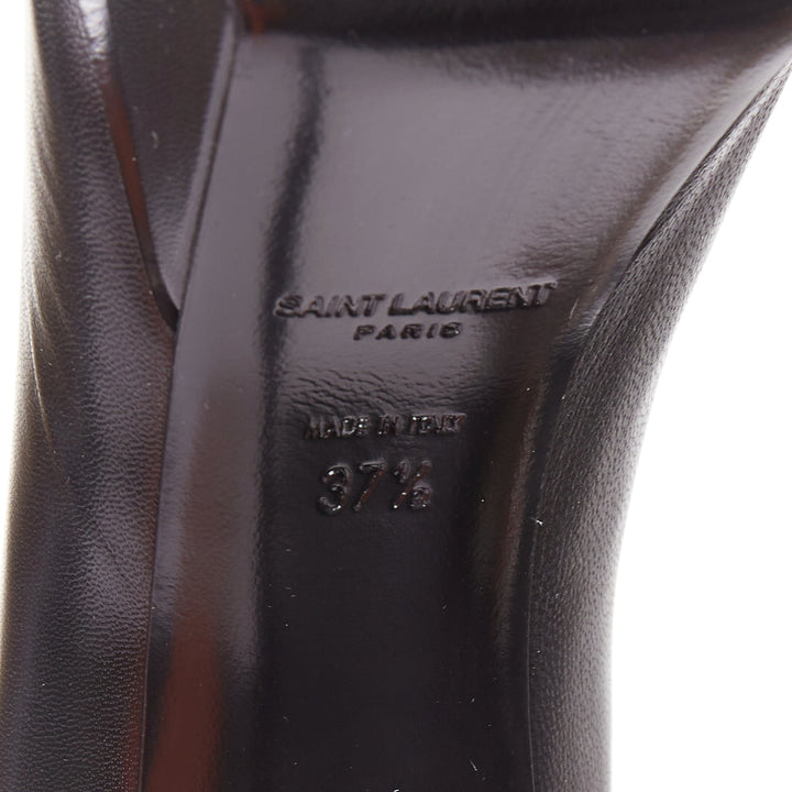 SAINT LAURENT Janis 80 black leather corset lace heel platform pumps EU37.5