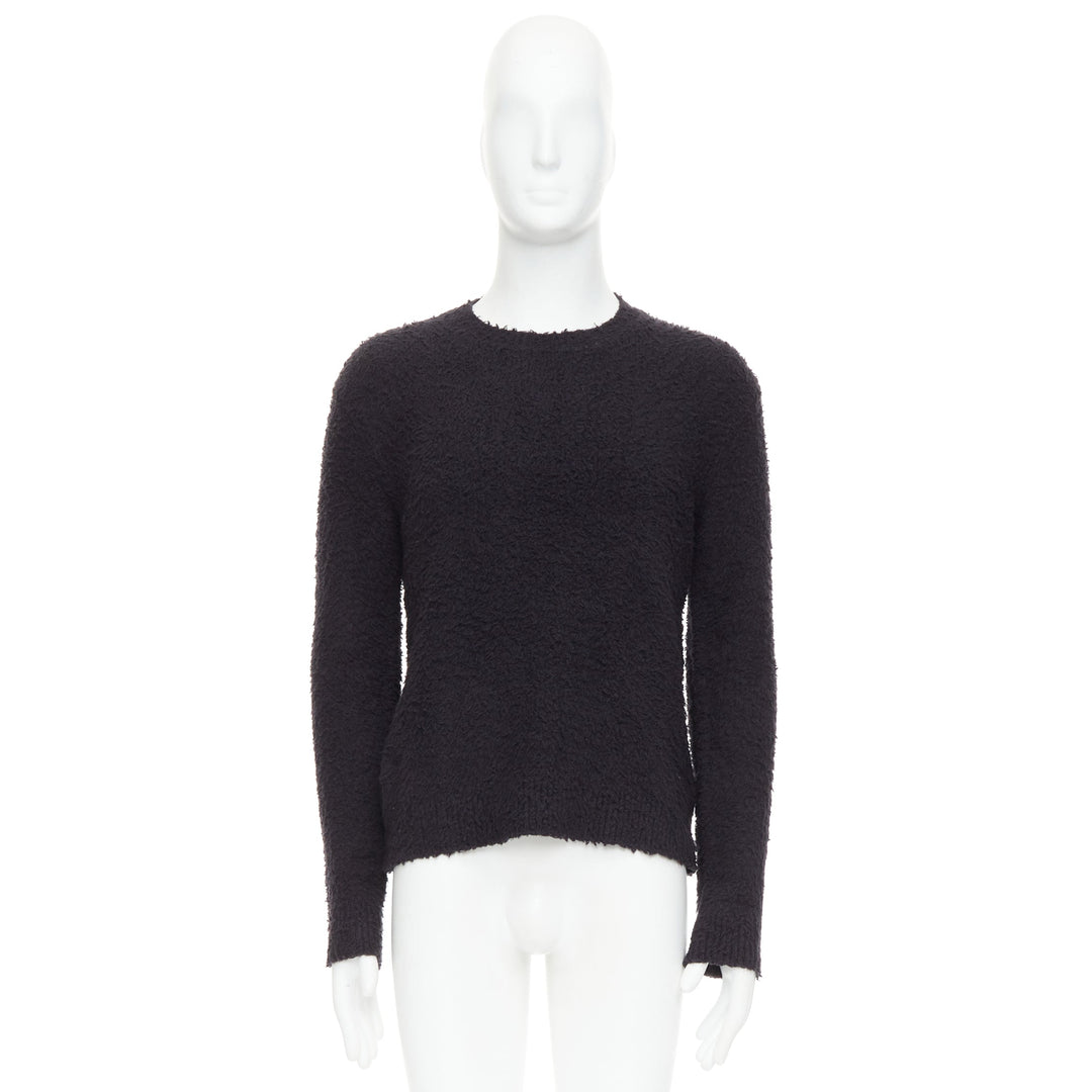DANILO PAURA 2020 Errol black shaggy cotton pullover sweater  S