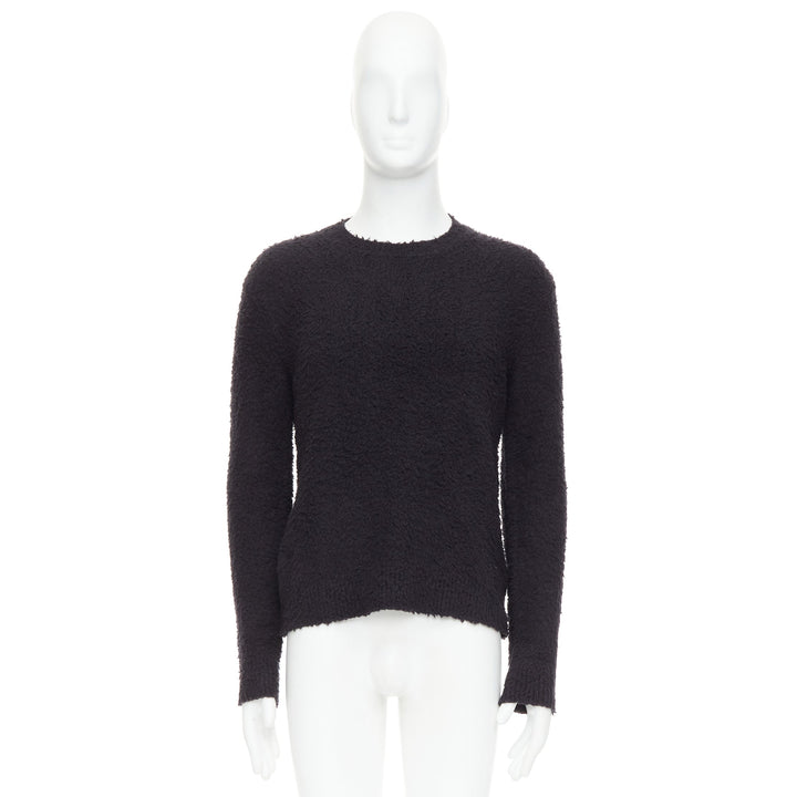 DANILO PAURA 2020 Errol black shaggy cotton pullover sweater  S