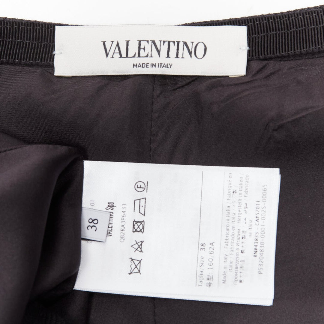 VALENTINO black virgin wool blend red bead Heart flared skirt shorts IT38 XS